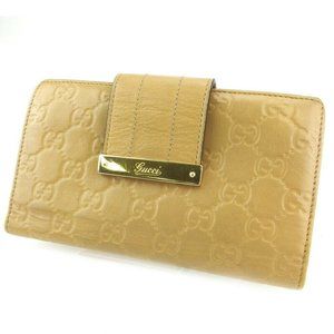 Gucci Long Wallet Gucci Sima Beige Leather Auth U… - image 1